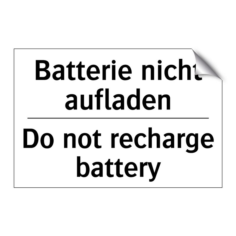 Batterie nicht aufladen - Do not recharge battery
