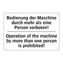 Bedienung der Maschine durch mehr /.../ - Operation of the machine by more /.../