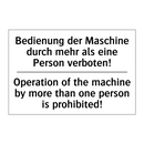 Bedienung der Maschine durch mehr /.../ - Operation of the machine by more /.../