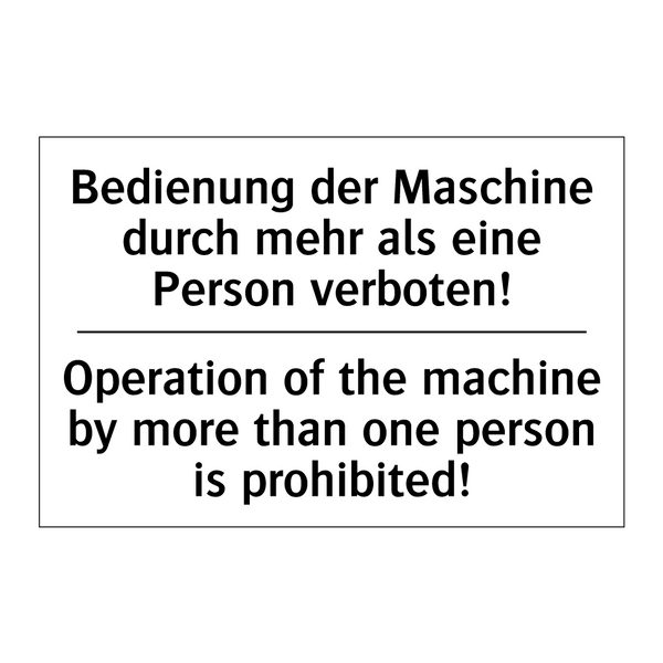 Bedienung der Maschine durch mehr /.../ - Operation of the machine by more /.../