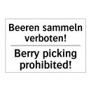 Beeren sammeln verboten! - Berry picking prohibited!
