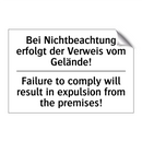Bei Nichtbeachtung erfolgt der /.../ - Failure to comply will result /.../