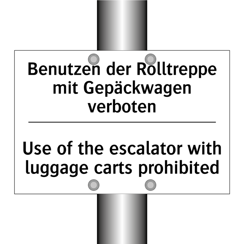 Benutzen der Rolltreppe mit Gepäckwagen /.../ - Use of the escalator with luggage /.../