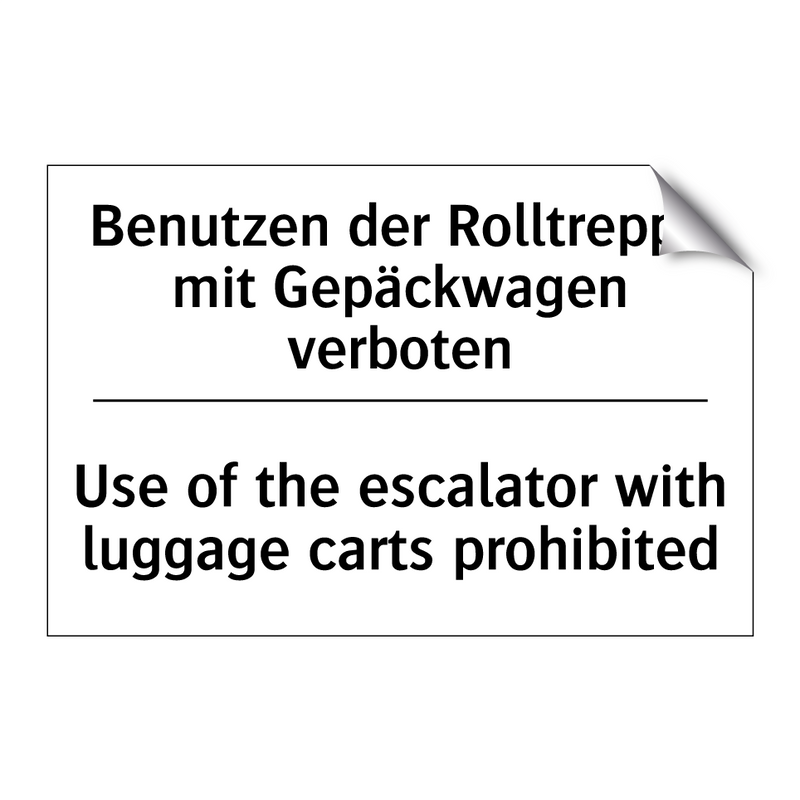 Benutzen der Rolltreppe mit Gepäckwagen /.../ - Use of the escalator with luggage /.../