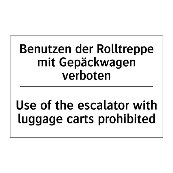 Benutzen der Rolltreppe mit Gepäckwagen /.../ - Use of the escalator with luggage /.../