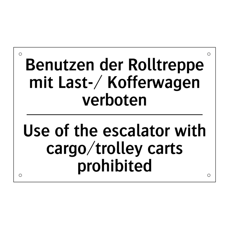 Benutzen der Rolltreppe mit Last-/ /.../ - Use of the escalator with cargo/trolley /.../
