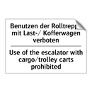 Benutzen der Rolltreppe mit Last-/ /.../ - Use of the escalator with cargo/trolley /.../