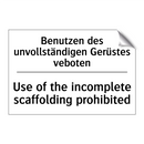 Benutzen des unvollständigen Gerüstes /.../ - Use of the incomplete scaffolding /.../