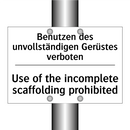 Benutzen des unvollständigen Gerüstes /.../ - Use of the incomplete scaffolding /.../