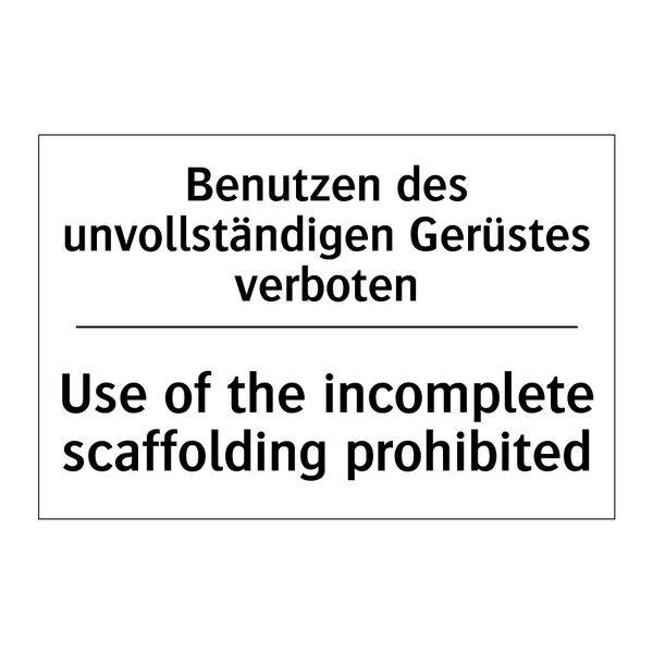 Benutzen des unvollständigen Gerüstes /.../ - Use of the incomplete scaffolding /.../