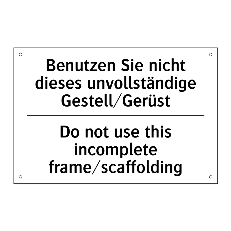 Benutzen Sie nicht dieses unvollständige /.../ - Do not use this incomplete frame/scaffolding/.../