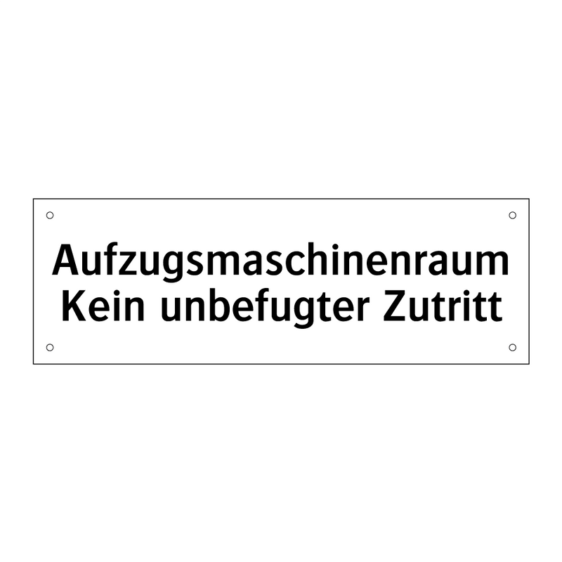 Aufzugsmaschinenraum Kein unbefugter Zutritt