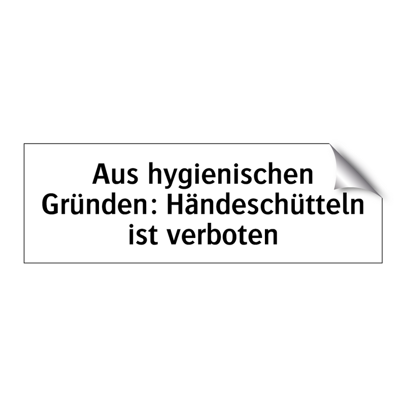 Aus hygienischen Gründen: Händeschütteln ist verboten