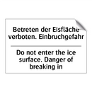 Betreten der Eisfläche verboten. /.../ - Do not enter the ice surface. /.../