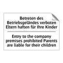 Betreten des Betriebsgeländes /.../ - Entry to the company premises /.../