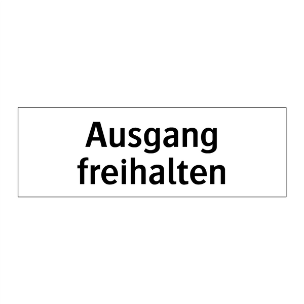 Ausgang freihalten
