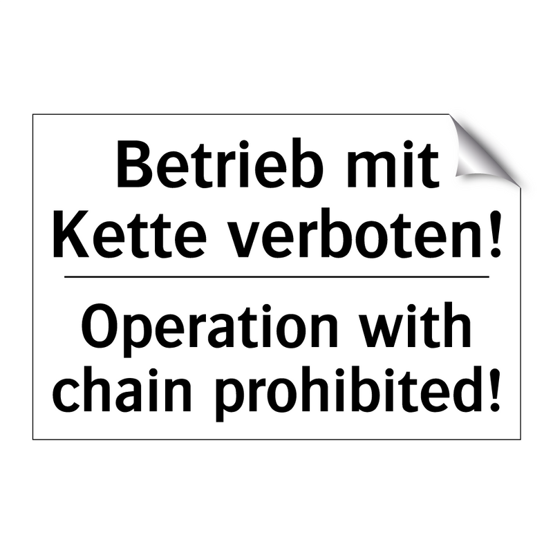 Betrieb mit Kette verboten! - Operation with chain prohibited!/.../
