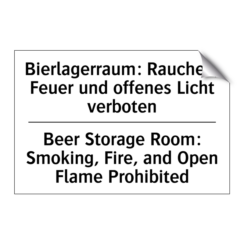 Bierlagerraum: Rauchen, Feuer /.../ - Beer Storage Room: Smoking, Fire, /.../