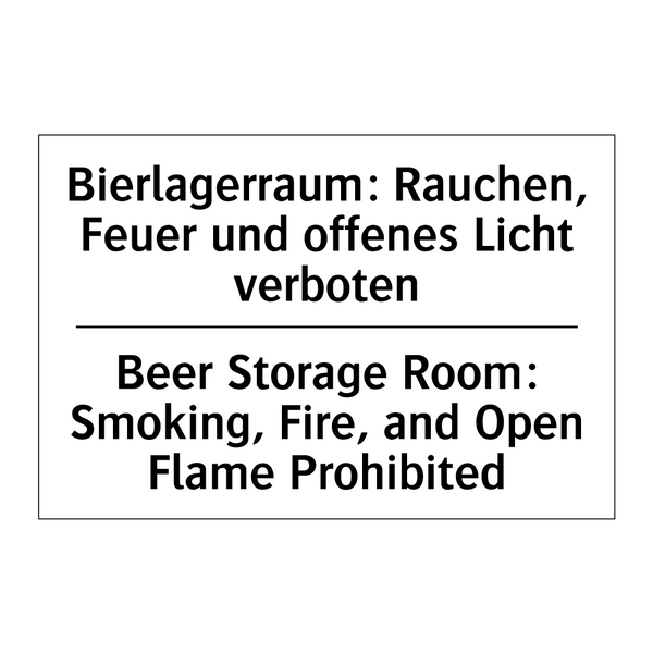 Bierlagerraum: Rauchen, Feuer /.../ - Beer Storage Room: Smoking, Fire, /.../