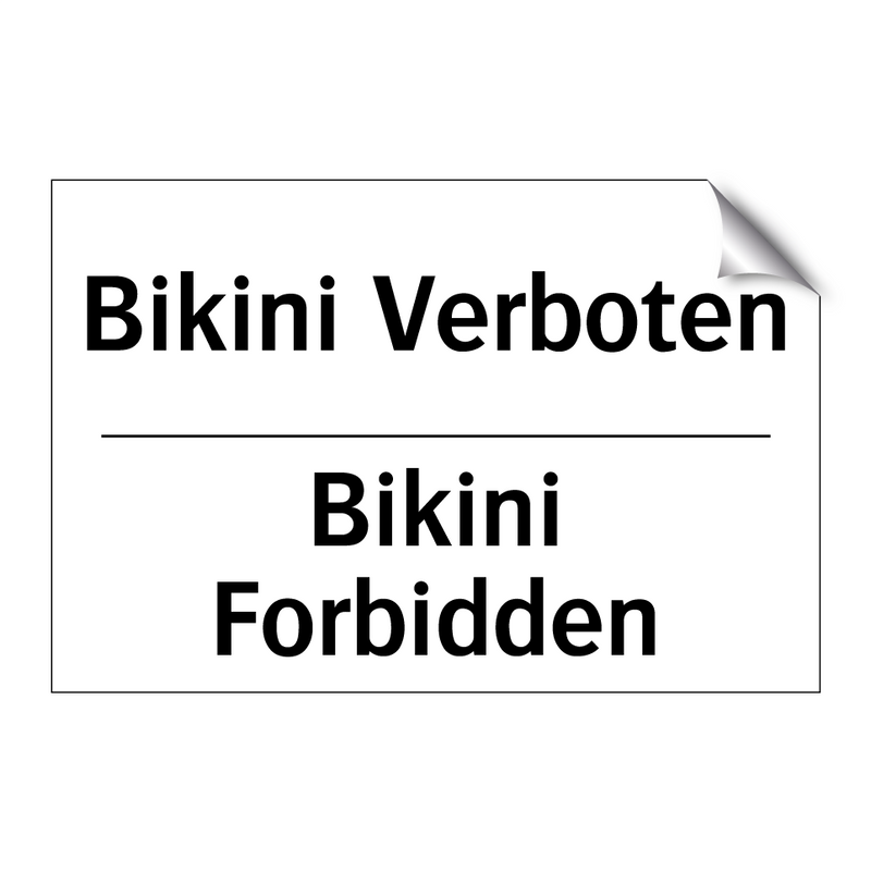 Bikini Verboten - Bikini Forbidden
