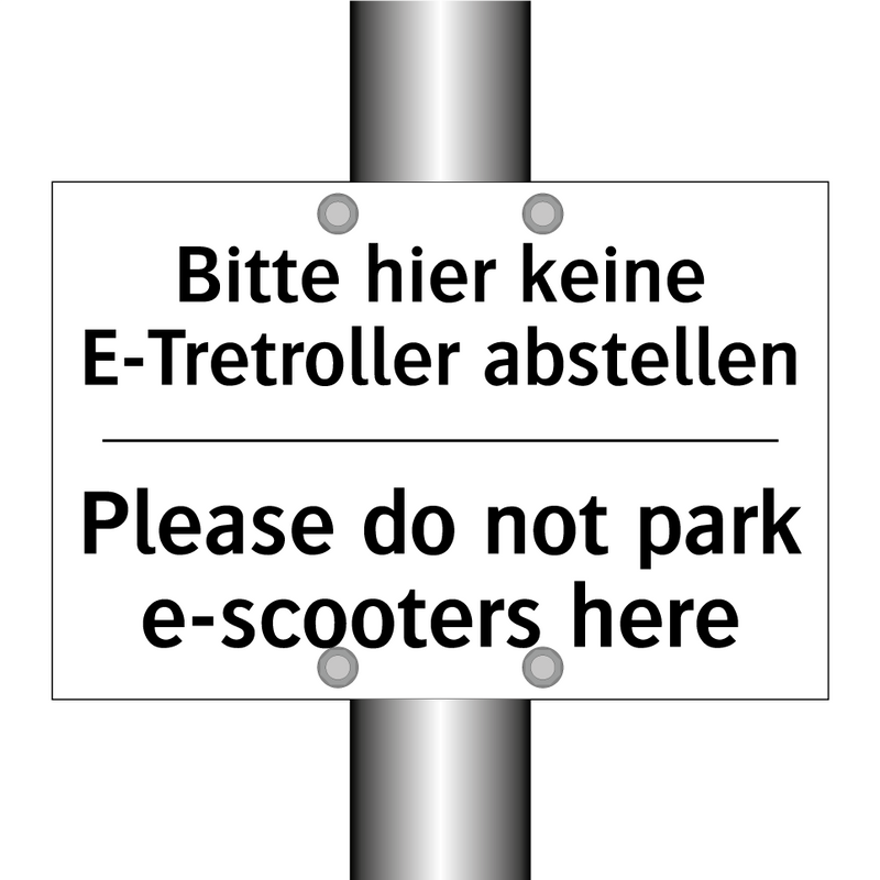 Bitte hier keine E-Tretroller /.../ - Please do not park e-scooters /.../