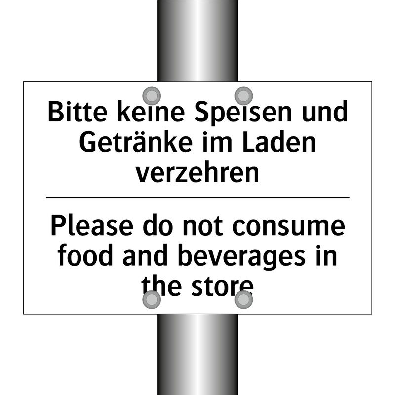 Bitte keine Speisen und Getränke /.../ - Please do not consume food and /.../