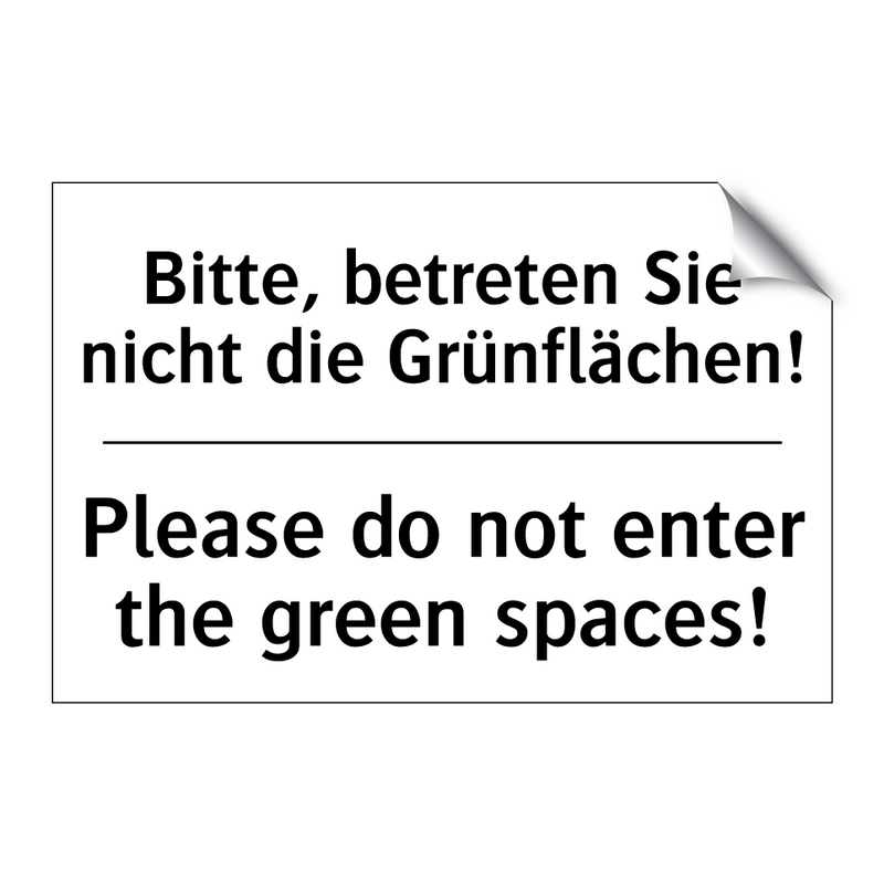 Bitte, betreten Sie nicht die /.../ - Please do not enter the green /.../