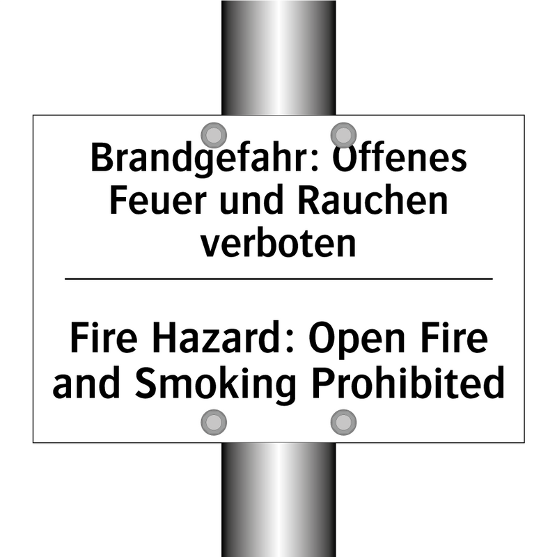 Brandgefahr: Offenes Feuer und /.../ - Fire Hazard: Open Fire and Smoking /.../