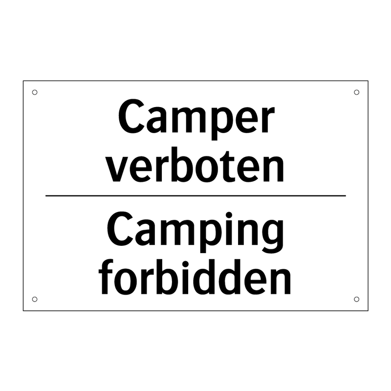 Camper verboten - Camping forbidden