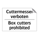 Cuttermesser verboten - Box cutters prohibited