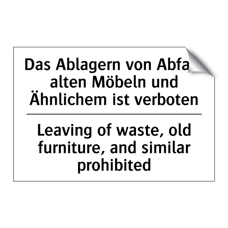 Das Ablagern von Abfall, alten /.../ - Leaving of waste, old furniture, /.../