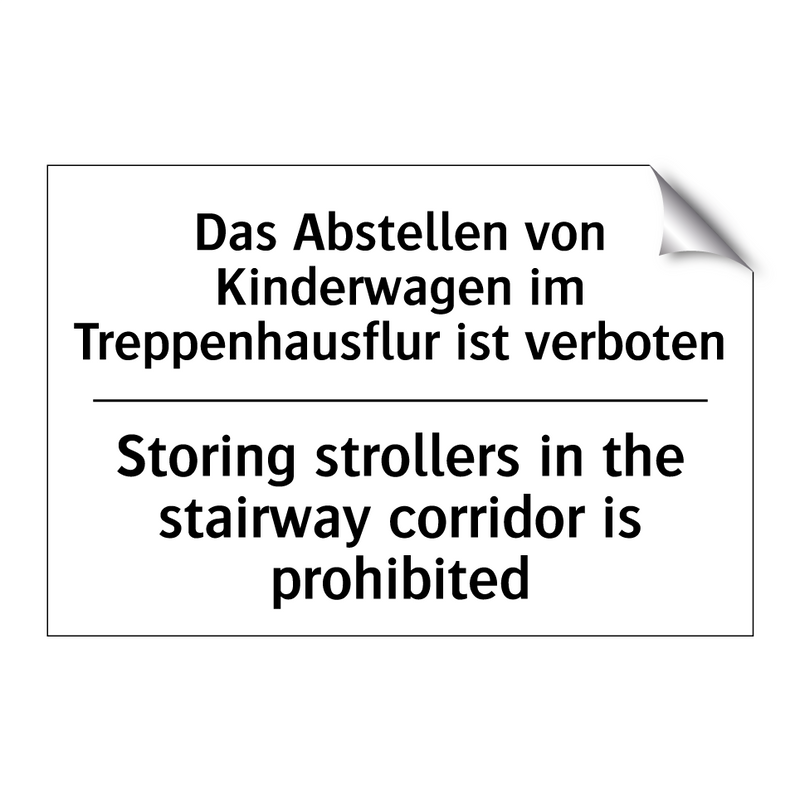 Das Abstellen von Kinderwagen /.../ - Storing strollers in the stairway /.../