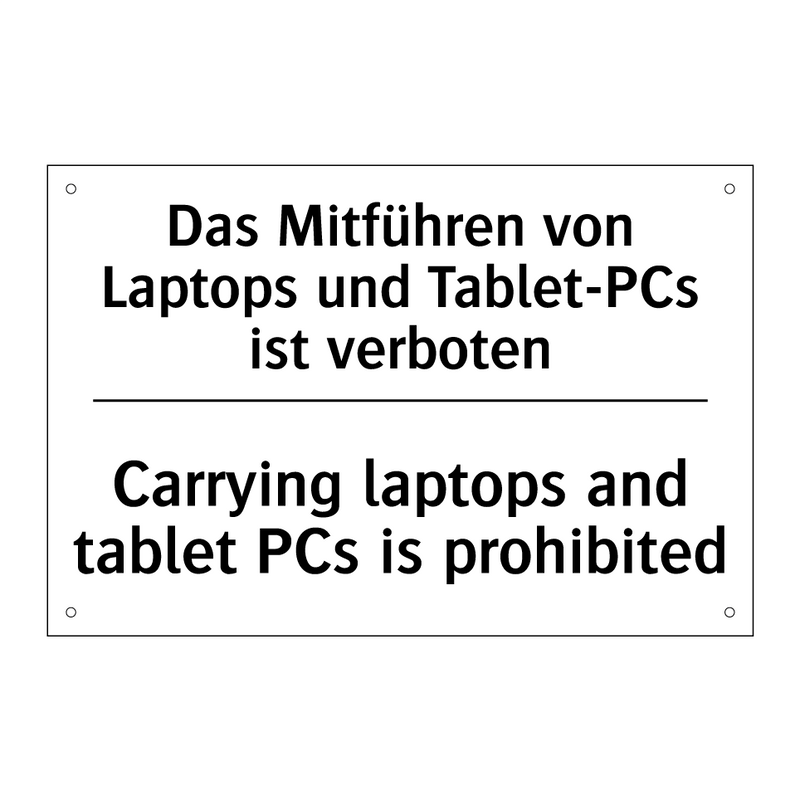 Das Mitführen von Laptops und /.../ - Carrying laptops and tablet PCs /.../