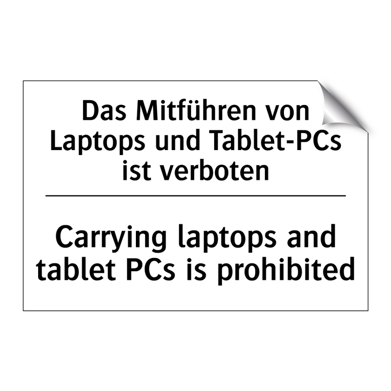 Das Mitführen von Laptops und /.../ - Carrying laptops and tablet PCs /.../