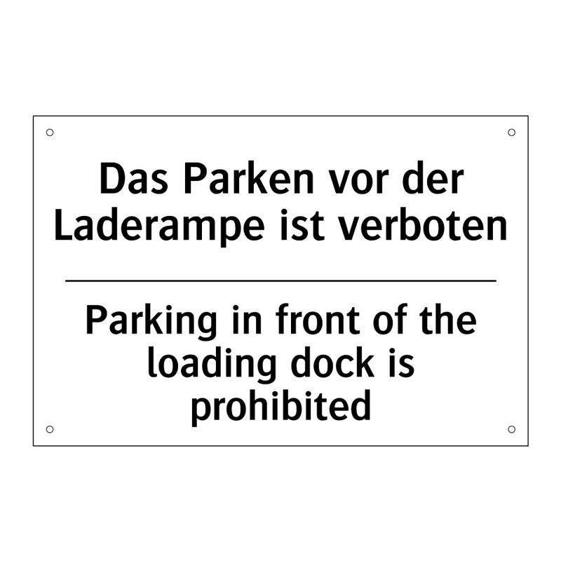 Das Parken vor der Laderampe ist /.../ - Parking in front of the loading /.../