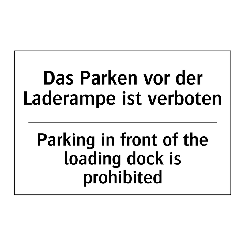 Das Parken vor der Laderampe ist /.../ - Parking in front of the loading /.../