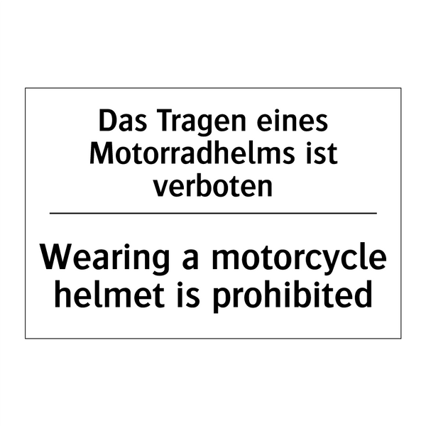 Das Tragen eines Motorradhelms /.../ - Wearing a motorcycle helmet is /.../