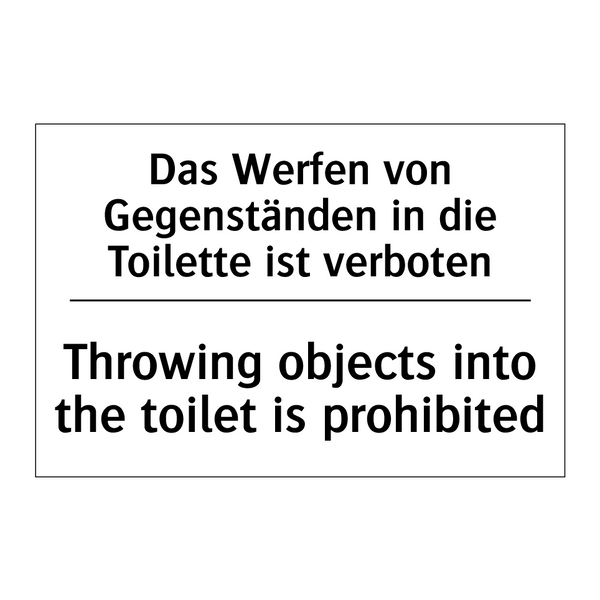 Das Werfen von Gegenständen in /.../ - Throwing objects into the toilet /.../