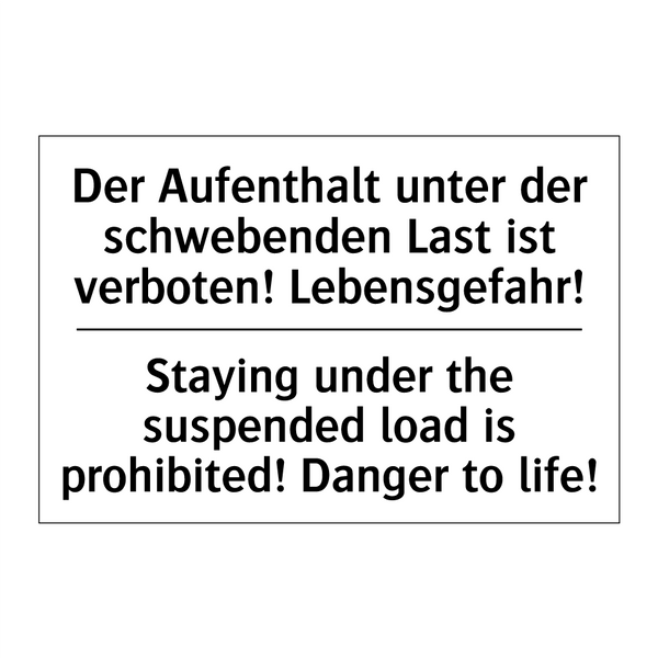 Der Aufenthalt unter der schwebenden /.../ - Staying under the suspended load /.../