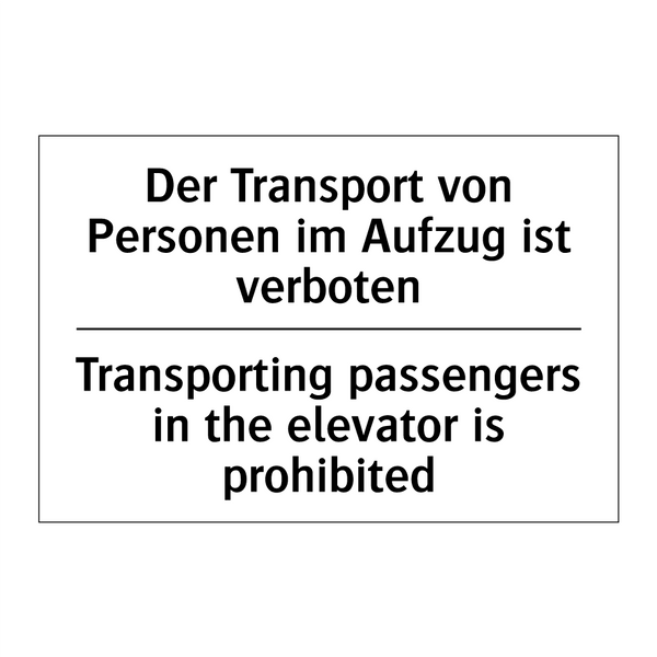 Der Transport von Personen im /.../ - Transporting passengers in the /.../