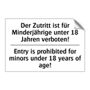 Der Zutritt ist für Minderjährige /.../ - Entry is prohibited for minors /.../