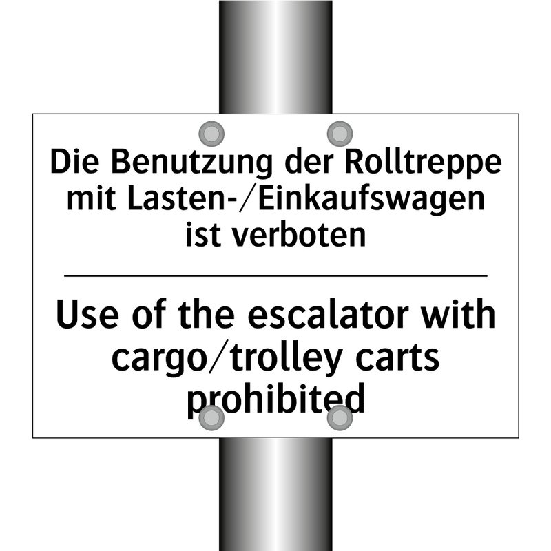 Die Benutzung der Rolltreppe mit /.../ - Use of the escalator with cargo/trolley /.../