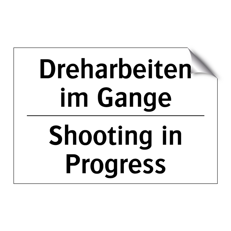 Dreharbeiten im Gange - Shooting in Progress