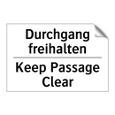 Durchgang freihalten - Keep Passage Clear