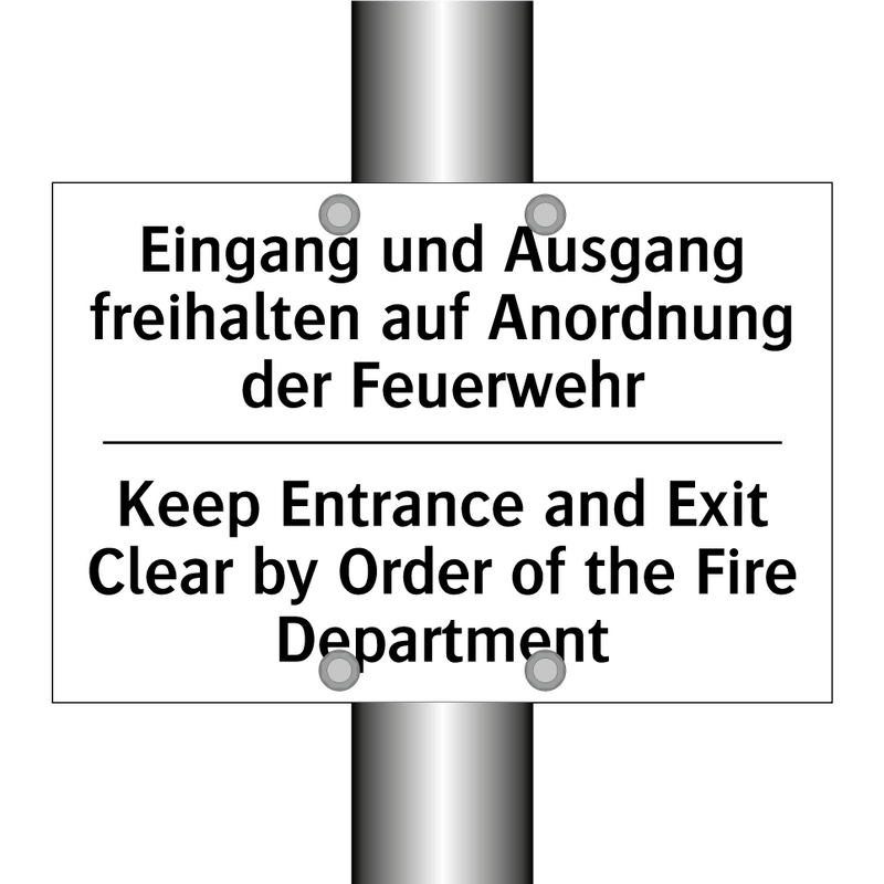 Eingang und Ausgang freihalten /.../ - Keep Entrance and Exit Clear by /.../