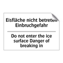 Eisfläche nicht betreten Einbruchgefahr/.../ - Do not enter the ice surface Danger /.../