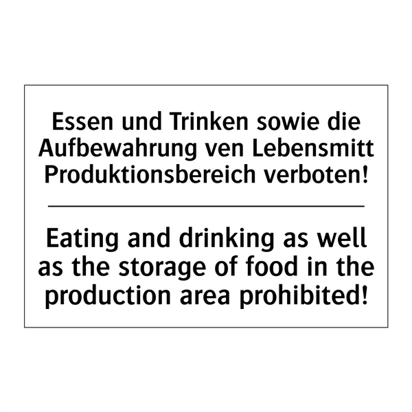 Essen und Trinken sowie die Aufbewahrung /.../ - Eating and drinking as well as /.../