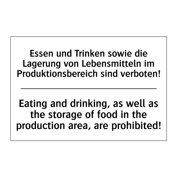 Essen und Trinken sowie die Lagerung /.../ - Eating and drinking, as well as /.../