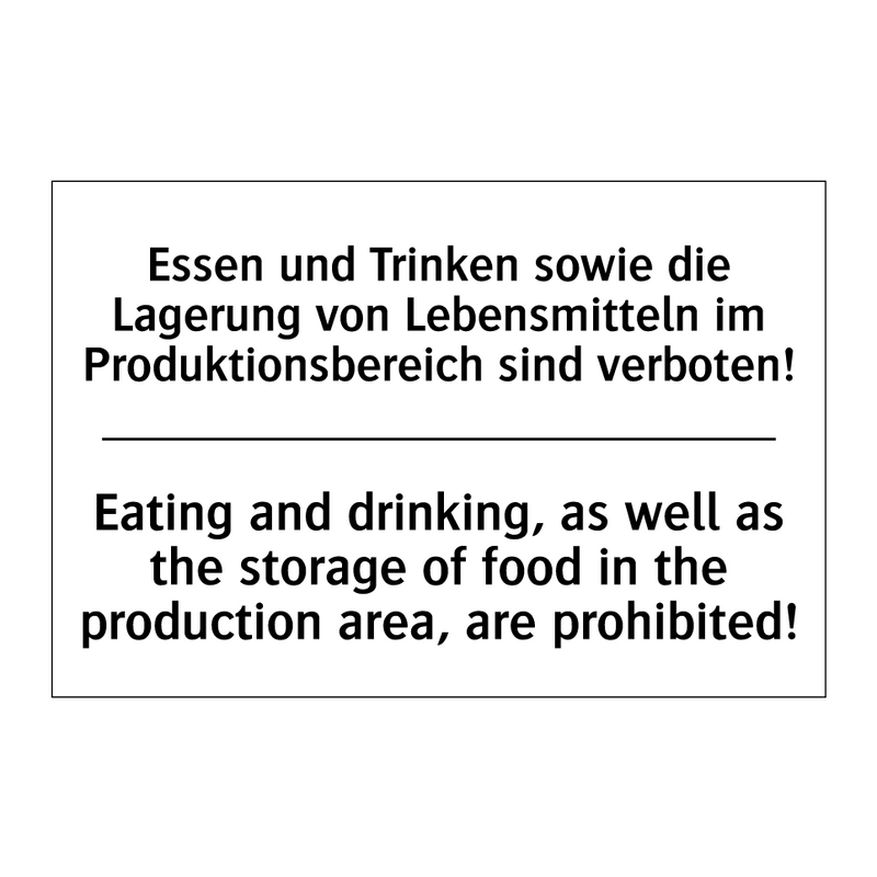 Essen und Trinken sowie die Lagerung /.../ - Eating and drinking, as well as /.../