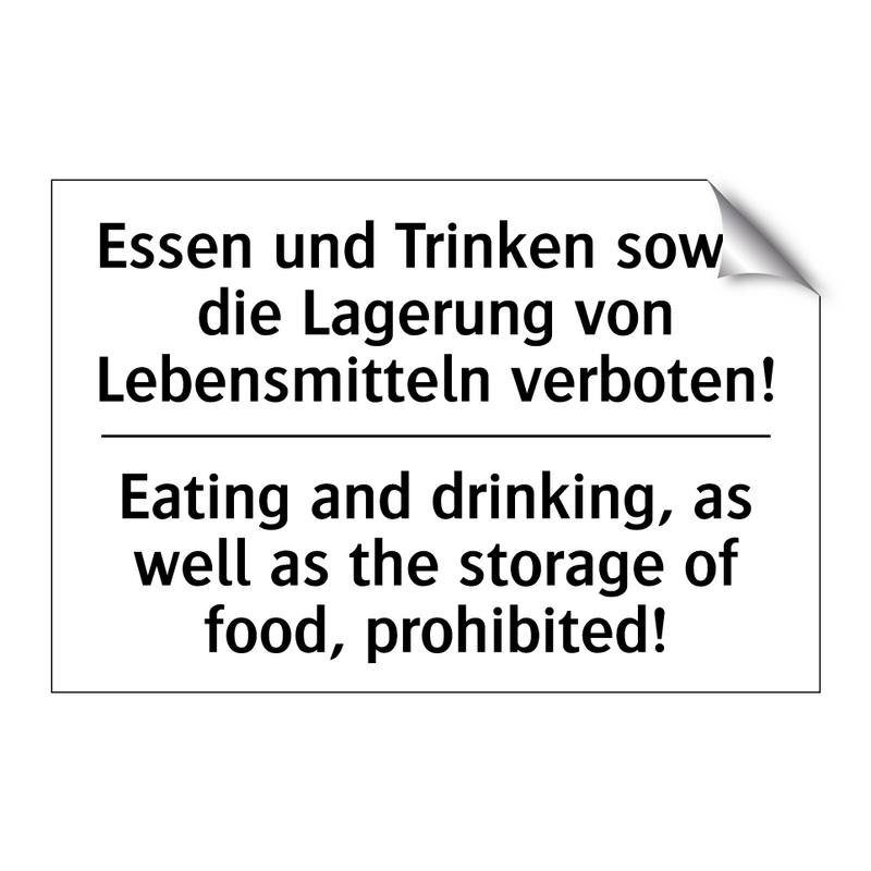 Essen und Trinken sowie die Lagerung /.../ - Eating and drinking, as well as /.../